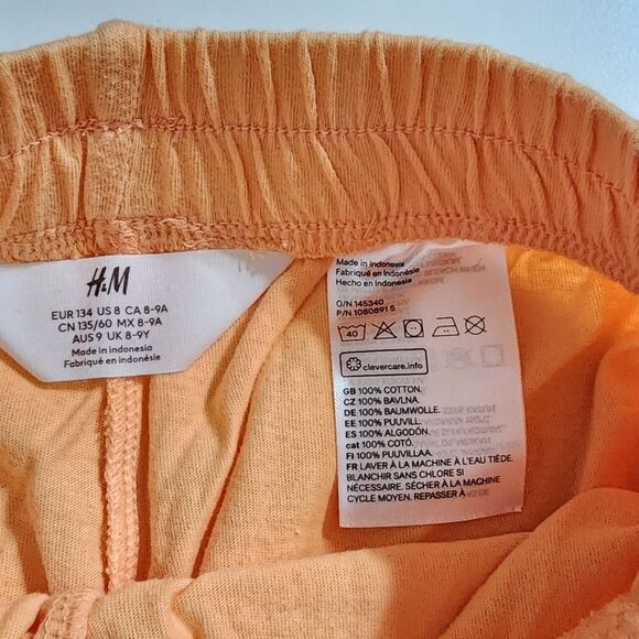 H&M Girls Orange Spring Summer Cotton Shorts Size 8 - Picture 2 of 5